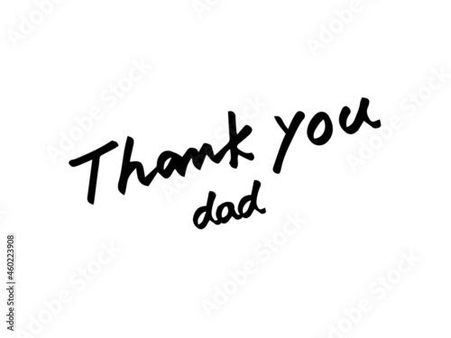 かわいい父の日のThankyouの文字／手画きイラスト素材