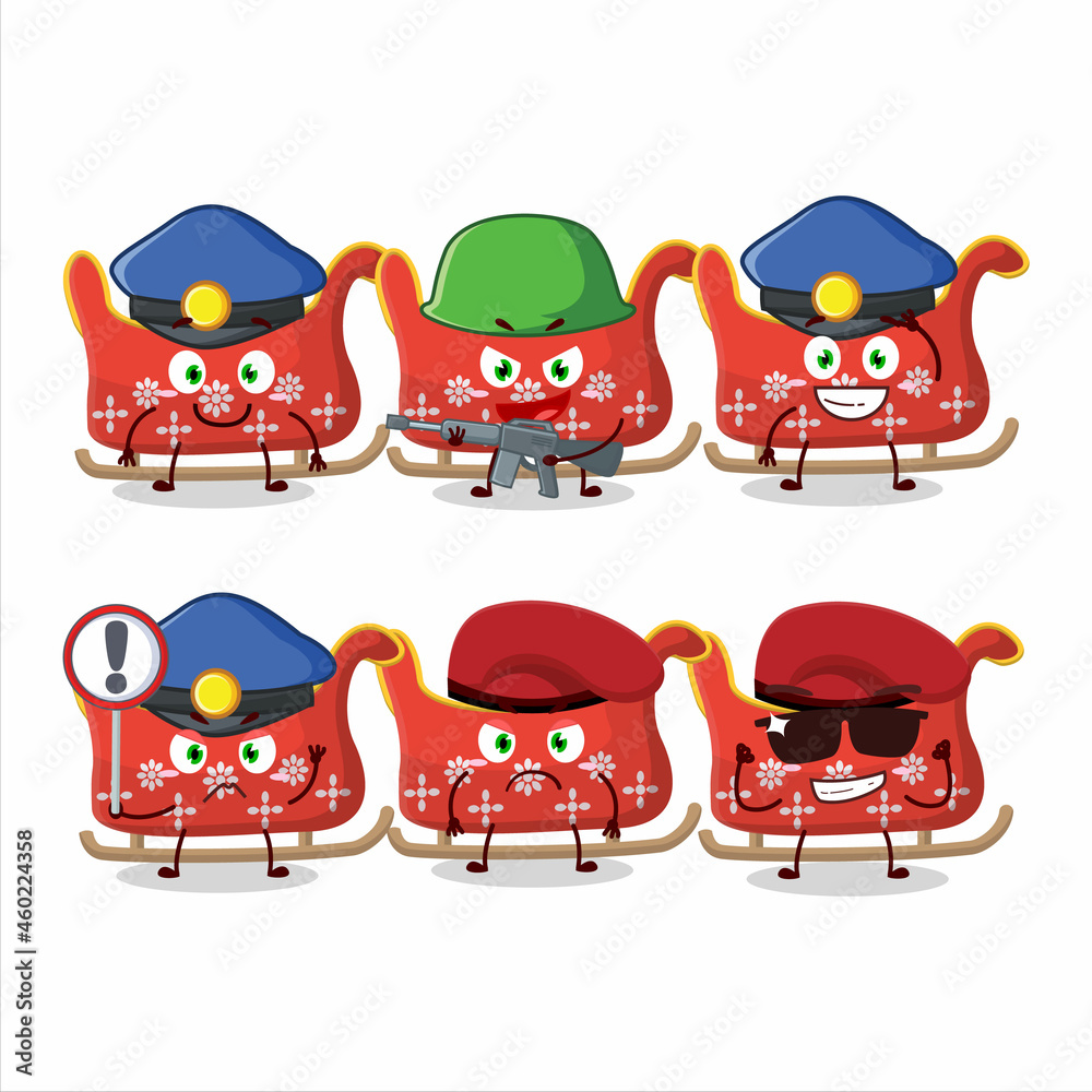 A dedicated Police officer of reindeer sleigh mascot design style A dedicated Police officer of reindeer sleigh mascot design style