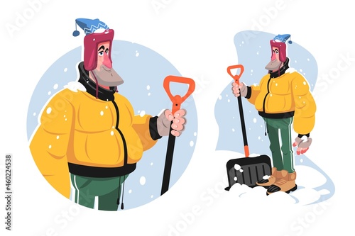 Man with shovel tool