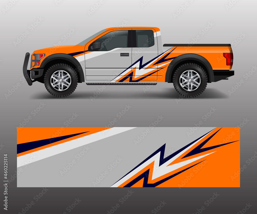 Graphic abstract stripe designs for Truck decal, cargo van and car wrap vector