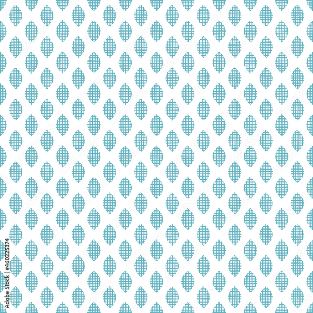 Teal Textured Geometric Seamless Pattern Design on White Background