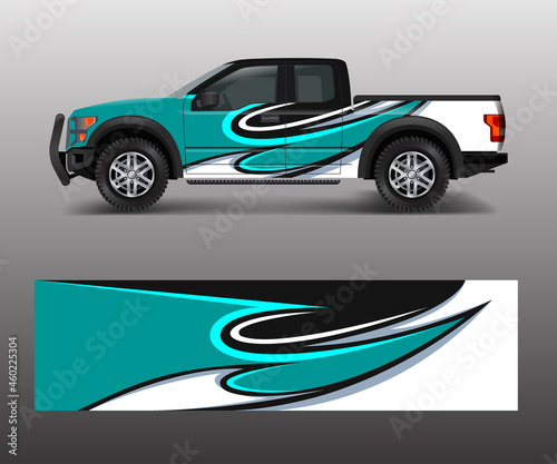 Graphic abstract stripe designs for Truck decal  cargo van and car wrap vector