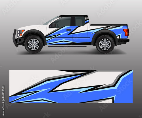 wrap graphic design vector for off road truck. Abstract sporty and adventure racing background. Full vector eps 10