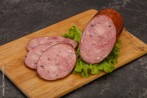 Smoked ham sausage with spices