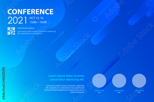 Event, publicity, briefing, conference, ppt, brochurem graphic design and print vector illustration.