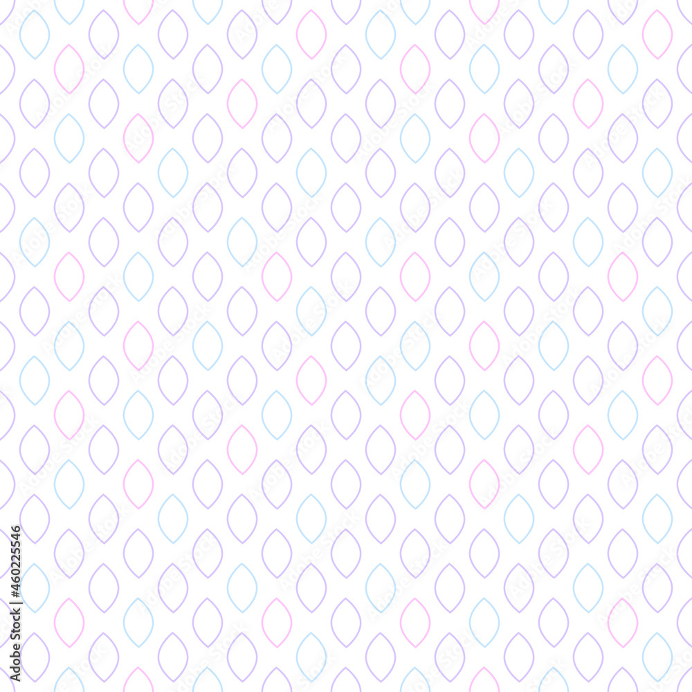 Colorful Geometric Outline Seamless Pattern Design on White Background