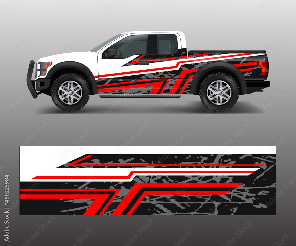 Abstract modern graphic design for truck and vehicle wrap and branding stickers