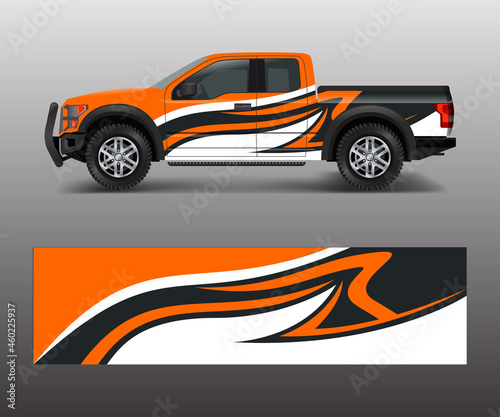 abstract Racing graphic background vector for offroad vehicle wrap design vector