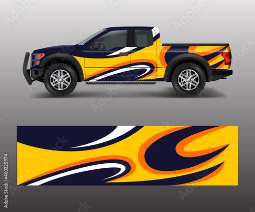 Graphic abstract stripe designs for Truck decal  cargo van and car wrap vector