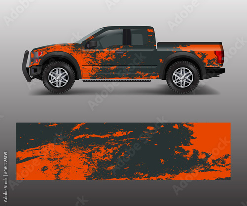 Graphic abstract stripe designs for Truck decal, cargo van and car wrap vector