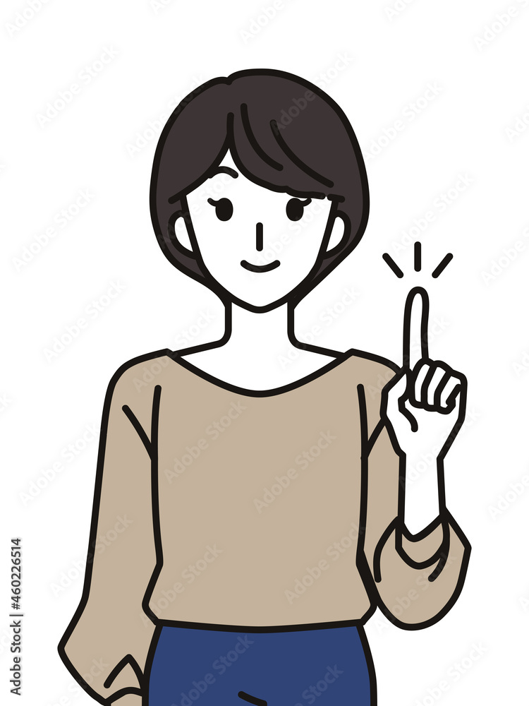 女性の指差しポーズ 女性の指差しポーズ