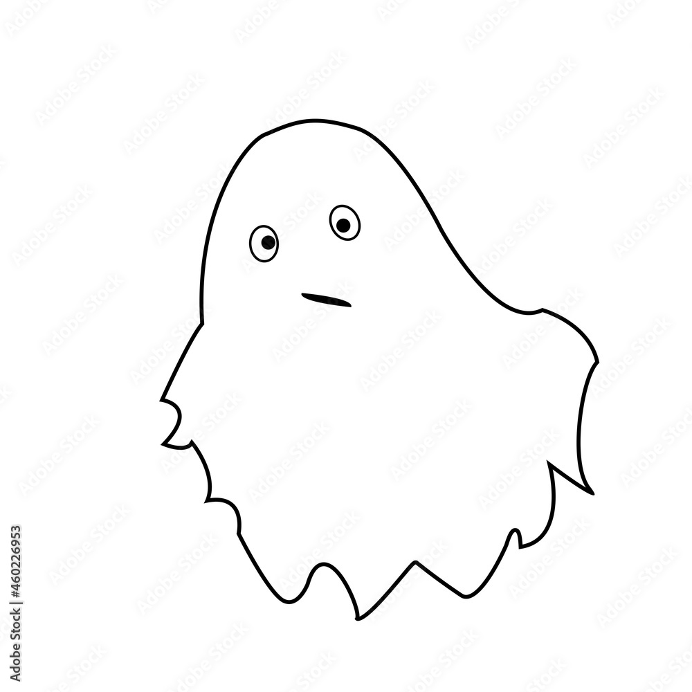 A white ghost with black eyes and a mouth A white ghost with black eyes and a mouth