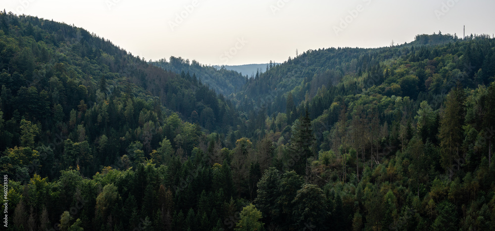 View of the mountain landscape in the Höllental Upper Franconia View of the mountain landscape in the Höllental Upper Franconia