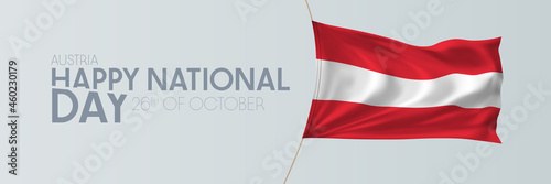 Austria national day vector banner, greeting card.