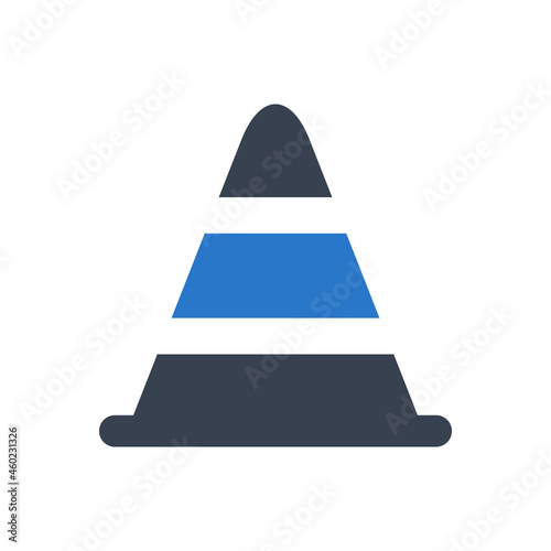Safety cone icon vector graphic