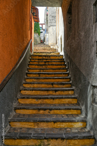 A narrow street in Carpinone, a medieval town of Molise region, Italy. © Giambattista