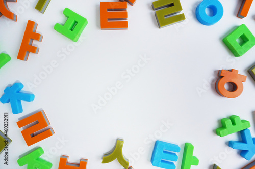 한글 블럭으로 만든 배경 Background of Hangeul block, Korean alphabet