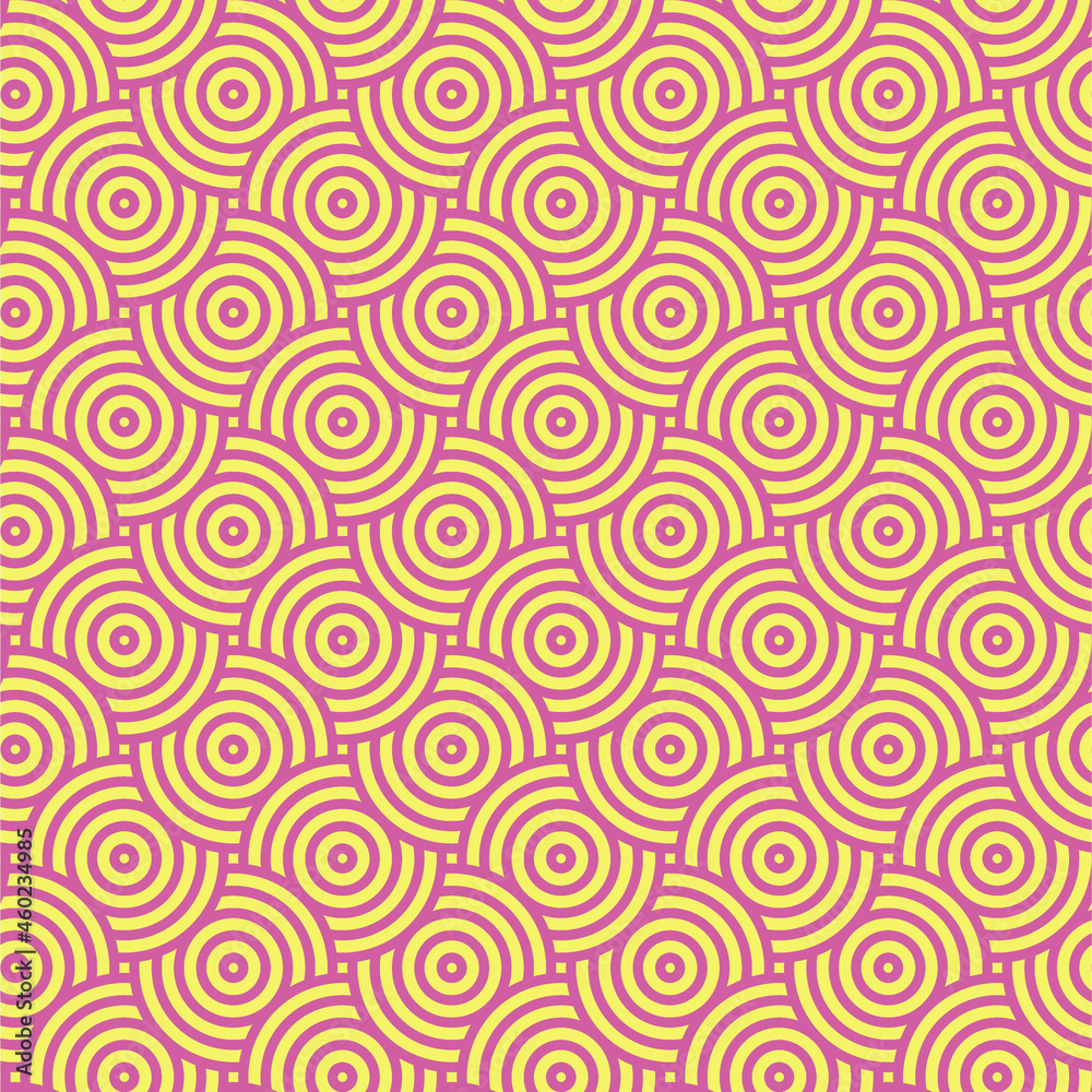 Japanese pattern pink stripes on yellow background, Wave pattern Japanese retro style, Cloth pattern in red and yellow curve line, Abstract wave pattern on red and yellow color Japanese pattern pink stripes on yellow background, Wave pattern Japanese retro style, Cloth pattern in red and yellow curve line, Abstract wave pattern on red and yellow color
