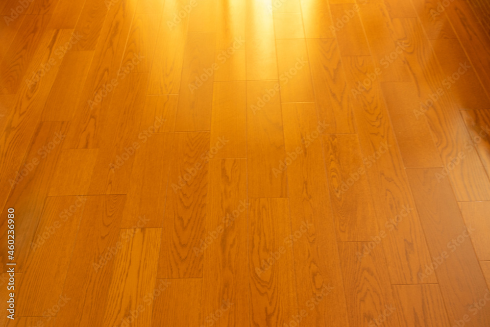 オレンジ色に輝く木のフローリング Stock 写真 Adobe Stock