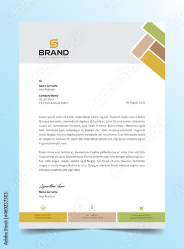Colorful letterhead template creative business design, multicolor clean creative letterhead template