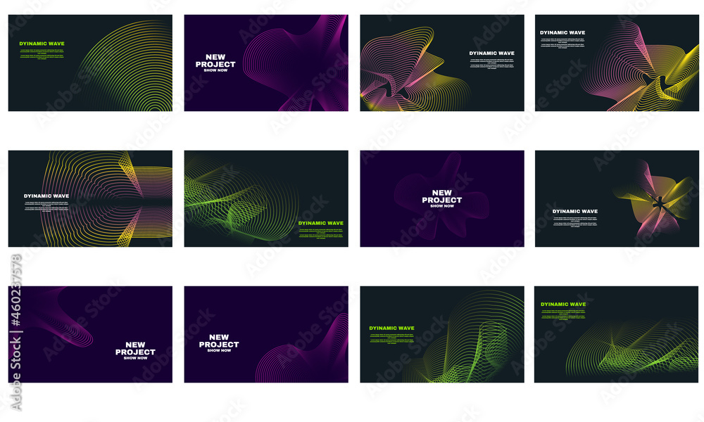 stock illustration set best collection elegant abstract vector wave line futuristic