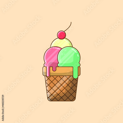 ice cream in a basket