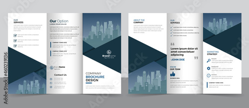 Creative corporate modern business trifold brochure template, trifold layout, letter, a4 size brochure	 photo
