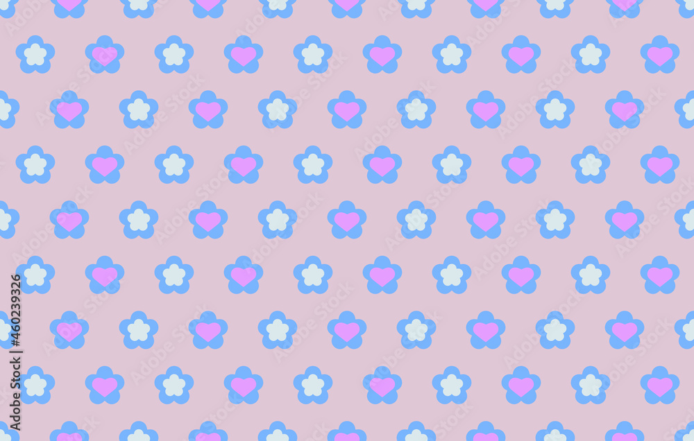 design pattern Sweet and cute seamless of tiny flowers isolated on pink background. Suitable for wrapping paper, wallpaper, fabric, design
