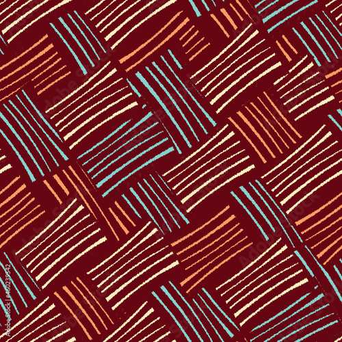 Seamless abstract geometric pattern of jumbled stripes.
