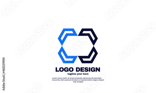 stock illustrator abstract blue navy color inspiration modern company business logo design vector