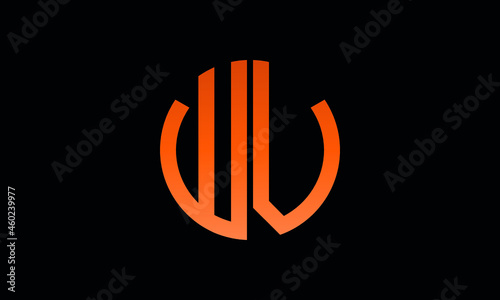 Alphabet wv OR vw monogram abstract emblem vector logo template