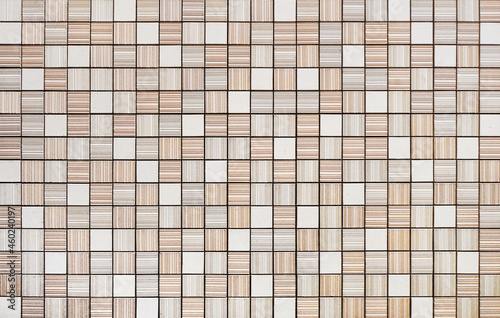 Brick mosaic tile texture background. Modern luxury square tile wall backdrop.