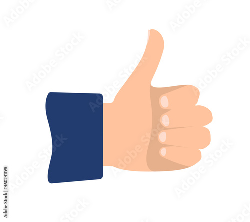 Thumbs up hand sign flat icon