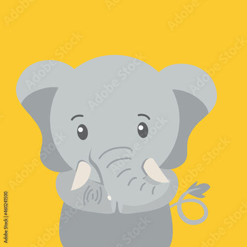 Little cute cartoon animals elephant