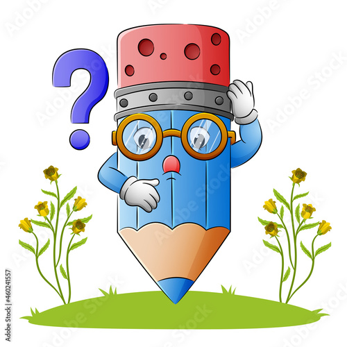 The confuse pencil with the question sign