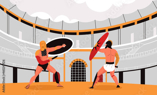 Roman Gladiators Illustration