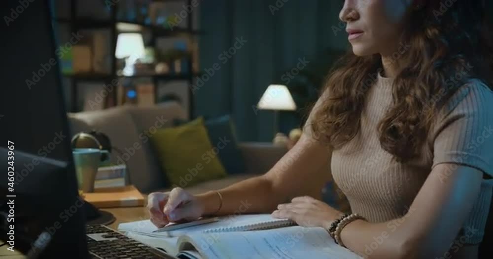 Depressed stressed woman sitting at desk