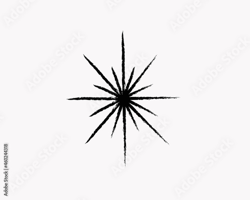 Vector illustration of a textured snowflake , for Christmas and New Year's design, isolated on a white background.