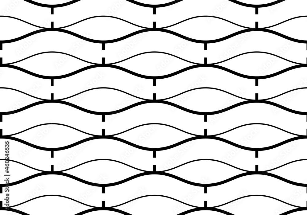 Variation of wave pattern in decorative style Variation of wave pattern in decorative style