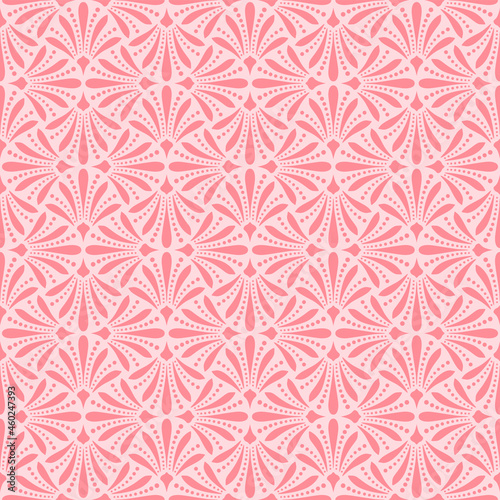 Japanese Festival Flower Motif Vector Seamless Pattern
