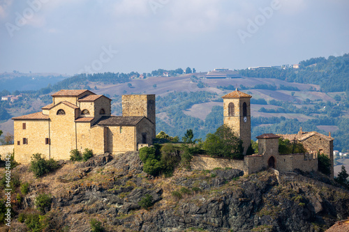 pompeano castle ophiolites volcanic rocks with medieval settlements photo