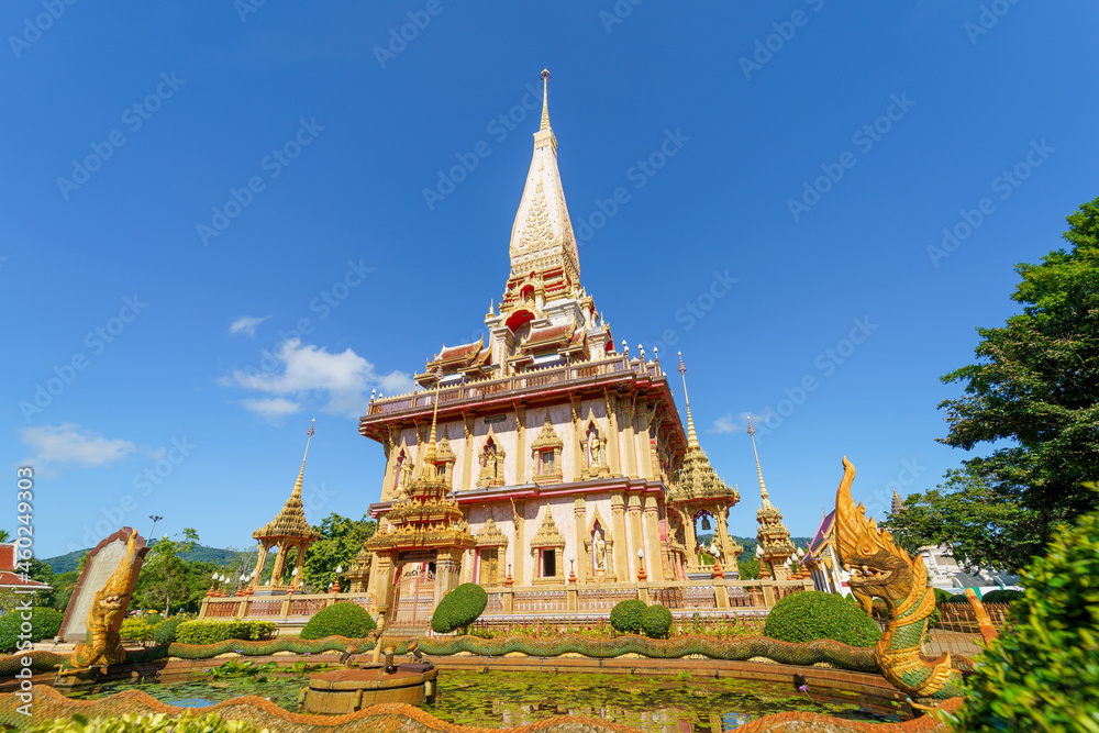 Wat Chalong Temple Phuket Thailand blue sky