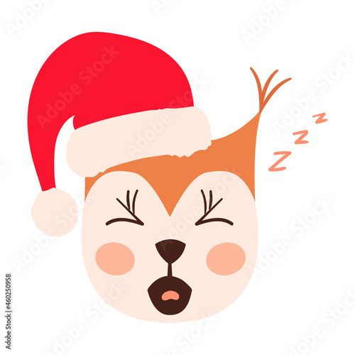 Squirrel emoji heads santa hat set dd