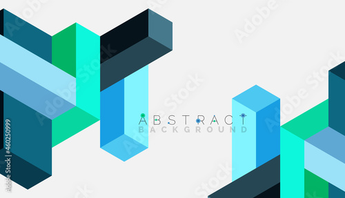 Abstract background. 3d cubes, cubic elements and blocks. Techno or business concept for wallpaper, banner, background, landing page