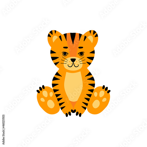 tiger sitting set dd ww isol animal