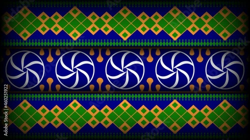 Looping simple animated pattern in flat style, seamless pattern in Asian style