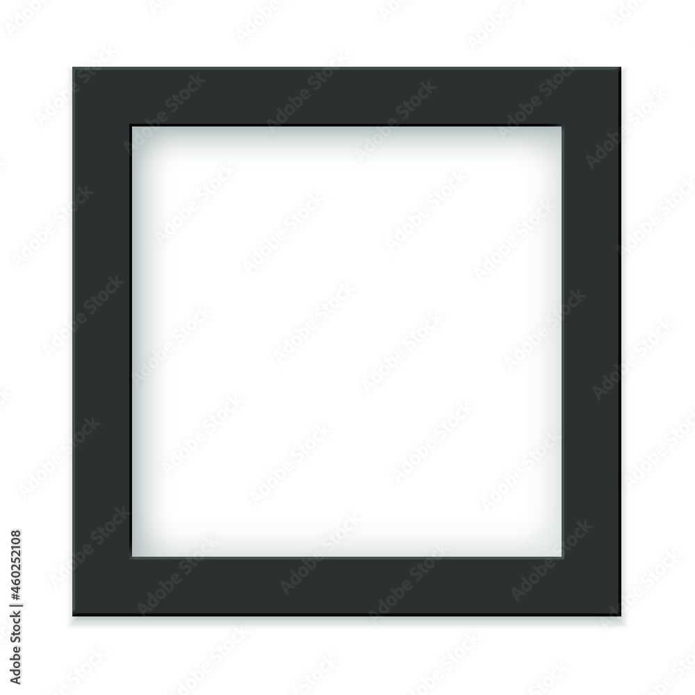 Realistic Square Black Blank Picture frame isolated on a white background Realistic Square Black Blank Picture frame isolated on a white background