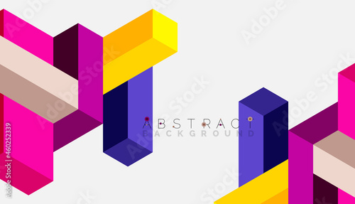 Abstract background. 3d cubes, cubic elements and blocks. Techno or business concept for wallpaper, banner, background, landing page