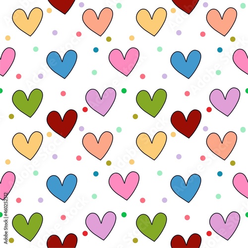 Seamless pattern on Valentine's day. The seamless texture with hart.