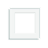 Realistic white poster frame isolated on a white background. 3d illustration